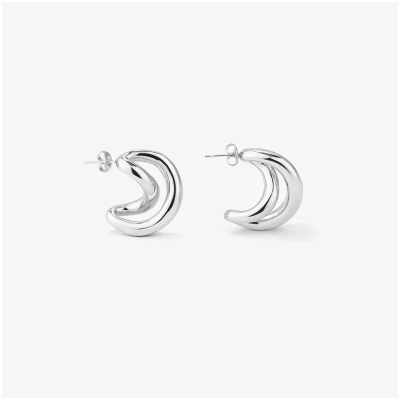Brincos Mulher Blake Twist Prateados | Design Twist em Aço Prateado