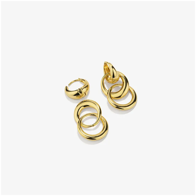 Brincos Mulher Blair dourado | Design Moderno em Aço Dourado