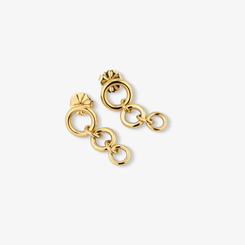 Brincos Dourados Compridos de Mulher com Design Triplo | Radiant