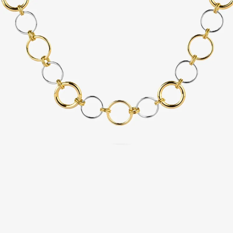 Colar Bicolor de Mulher com Aros Interligados | Radiant