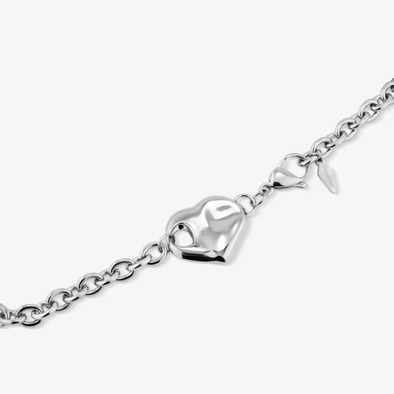 Pulseira Prateada de Mulher Coração Center | Radiant