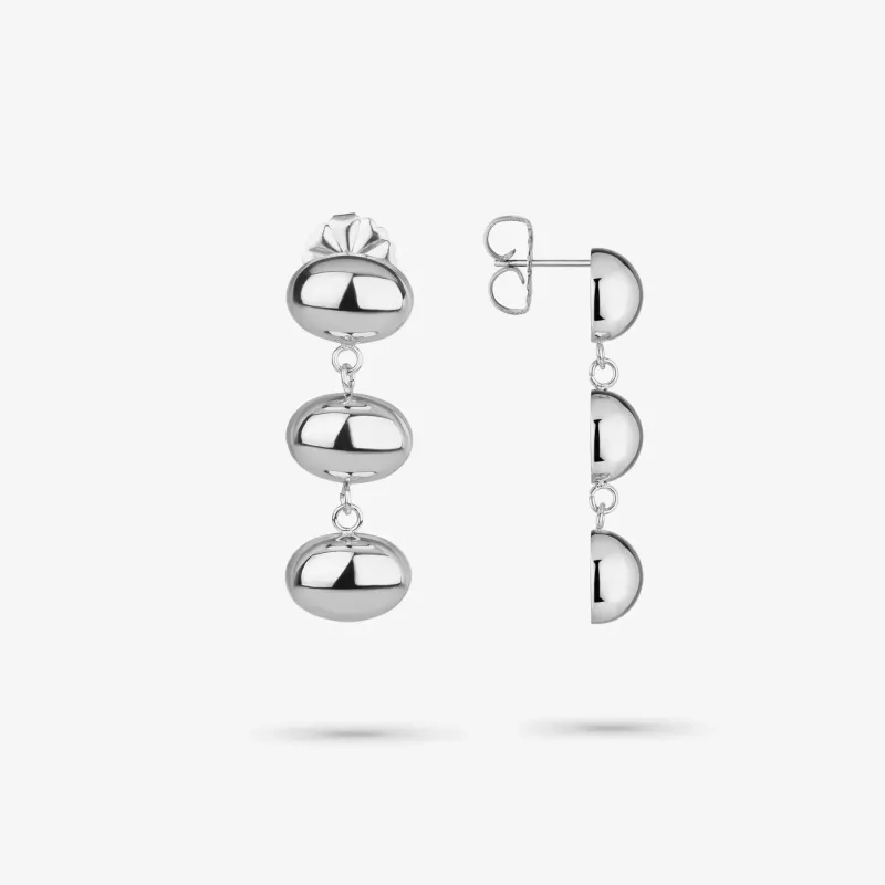 Brincos Prateados de Mulher com Design Oval Soulmate | Radiant