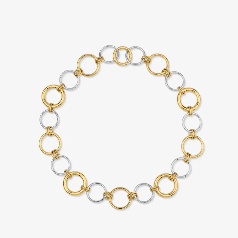 Colar Bicolor de Mulher com Aros Interligados | Radiant