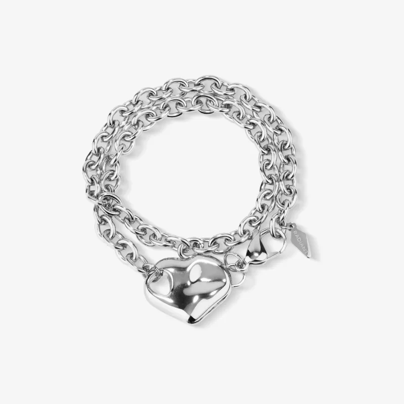 Pulseira Prateada de Mulher Coração Center | Radiant