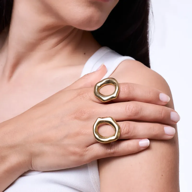 Anel para Mulher Bubbles Dourado | Radiant