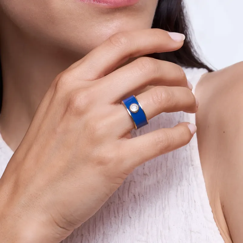 Anel para Mulher Marrakech Dourado e Azul | Radiant