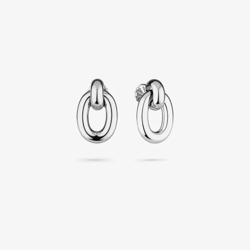 Brincos Prateados Bold de Mulher com Design de Argola | Radiant