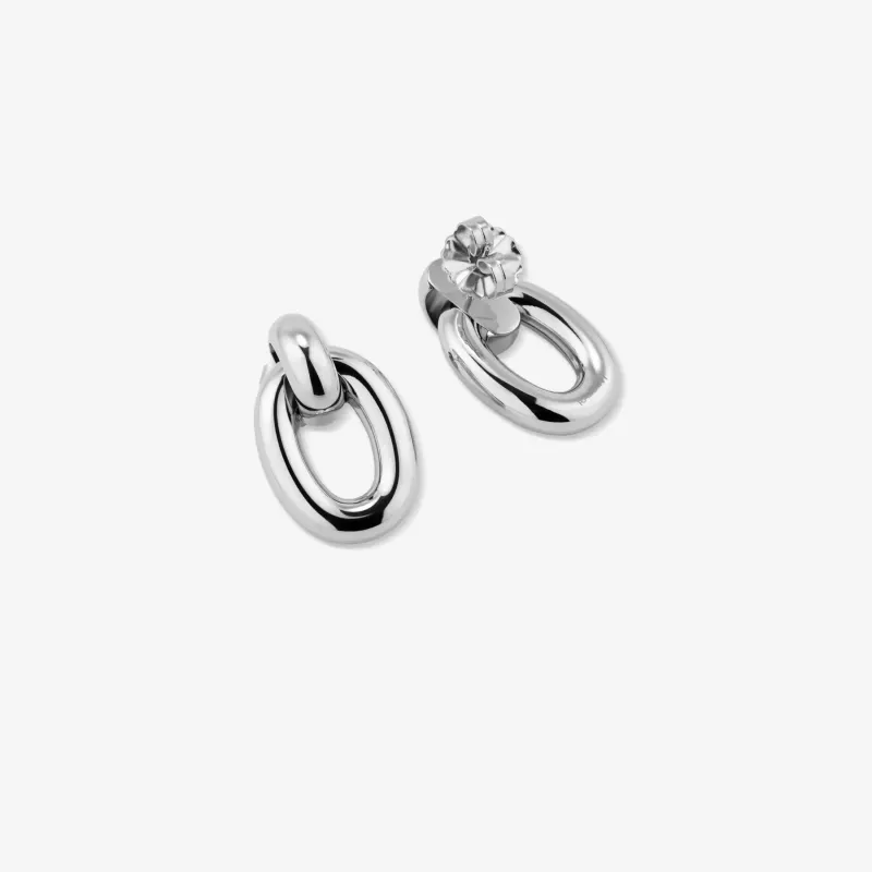 Brincos Prateados Bold de Mulher com Design de Argola | Radiant