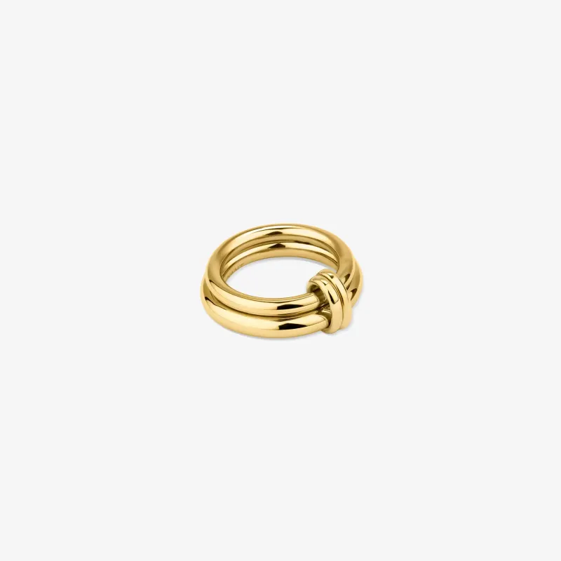 Anel Dourado de Mulher Duplo em Aço Inoxidável | Radiant