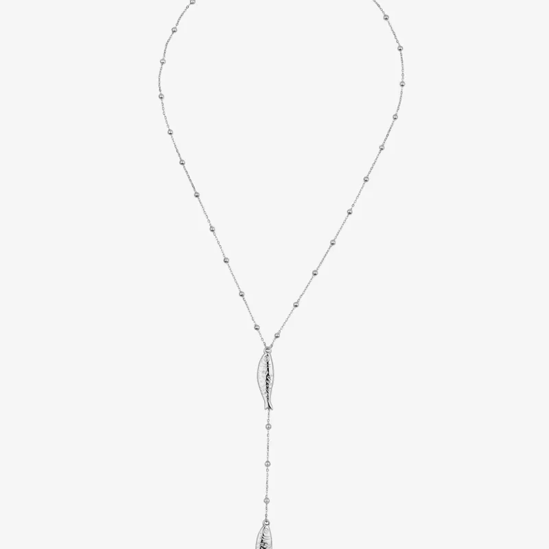 Colar Prateado de Mulher Peixe Vertical Sea | Radiant