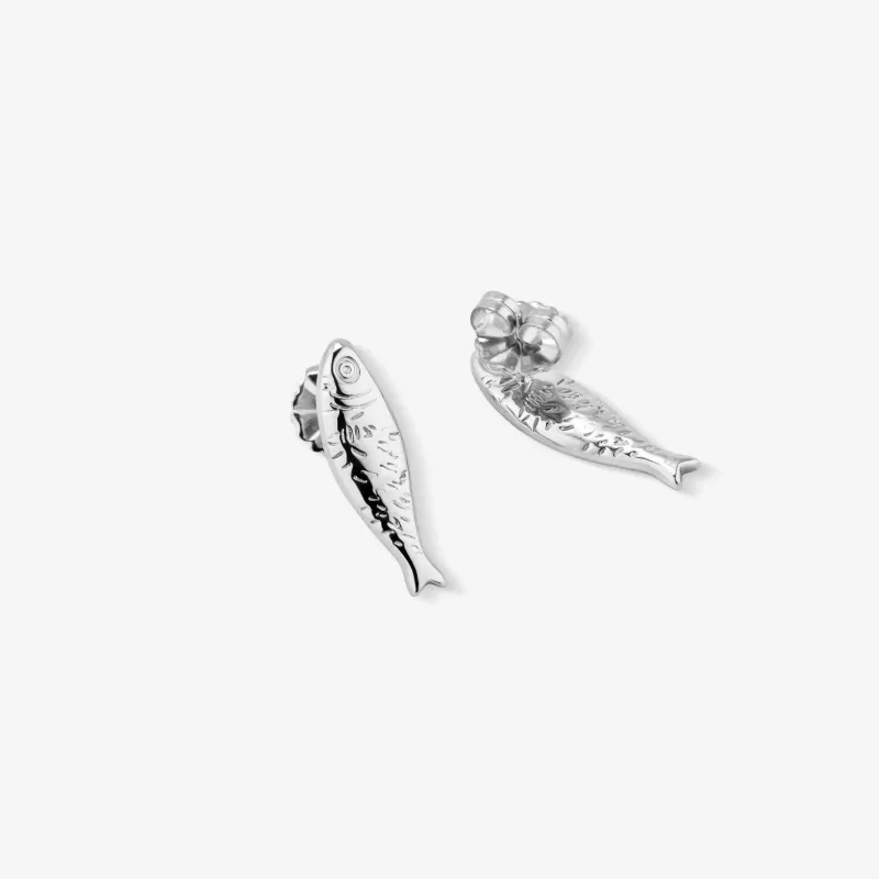 Brincos Prateados de Mulher Peixe Marinho Sea | Radiant