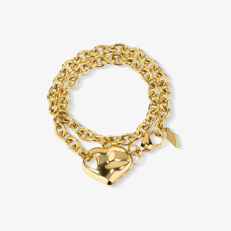Pulseira Dourada de Mulher Coração Center | Radiant