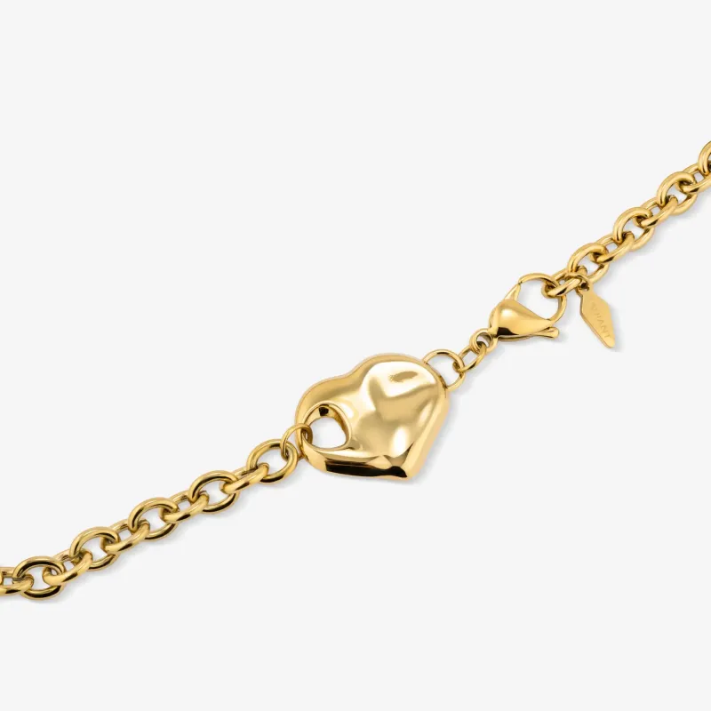 Pulseira Dourada de Mulher Coração Center | Radiant