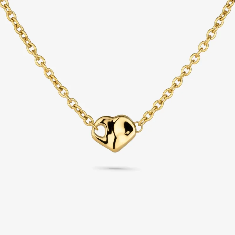 Colar Dourado de Mulher Coração Center | Radiant