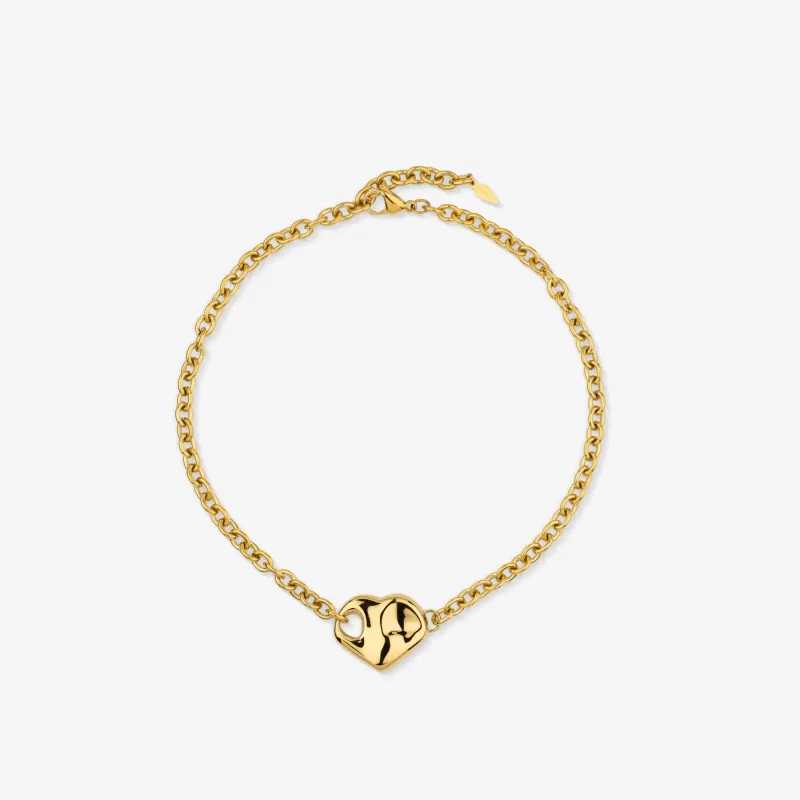 Colar Dourado de Mulher Coração Center | Radiant